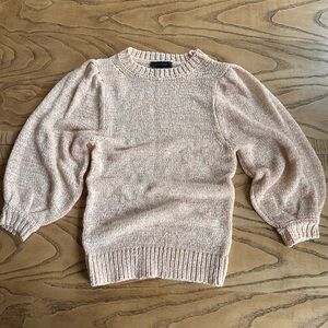 ANN TAYLOR Lite Peach Puff Sleeved Light Sweater Size XS NWOT ($89.50)
